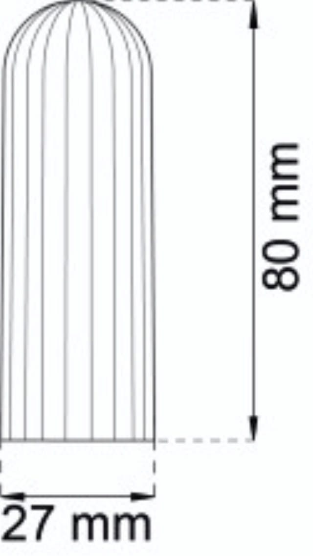 DOOR STOP PL RIFLED 80MM LIGHT GRAY 