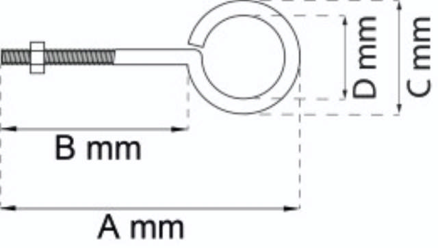 STORM HOOK EYEMAKS M10X150X20 GLV 