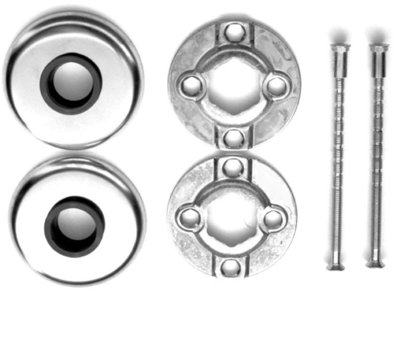 DOOR HANDLE ROSE PRESSED STAINLESS 