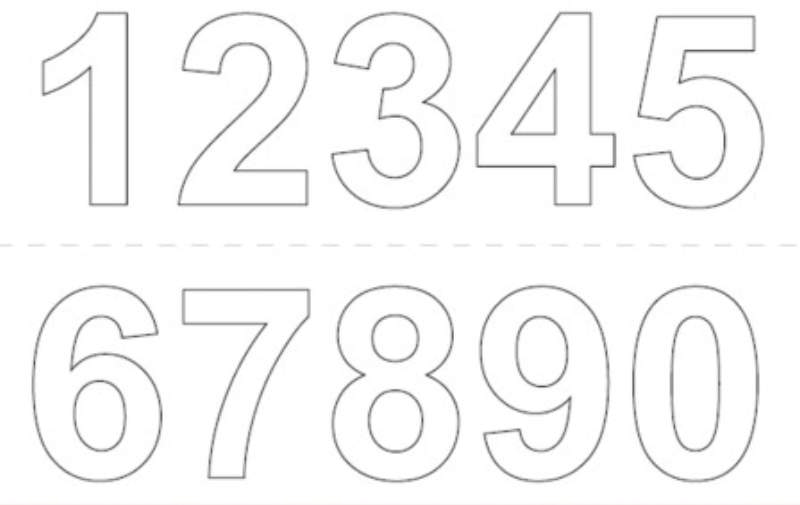 VINYL NAME SHEET 0-9 X2PCS 50MM WHITE 