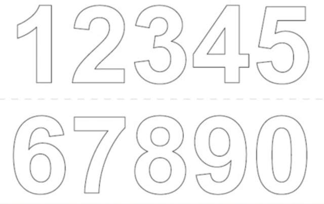 VINYL NAME SHEET 0-9 X2PCS 50MM WHITE 