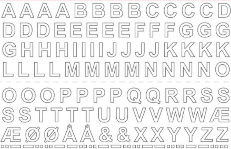 LETTER SHEET VINYL A-Ø 13MM WHITE 
