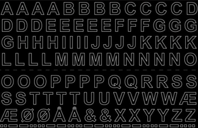 LETTER SHEET VINYL A-Ø 13MM BLACK 