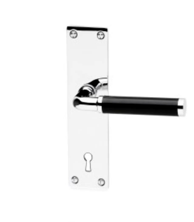 DOOR HANDLE 383 LONG SIDED BLACK/CHROME 