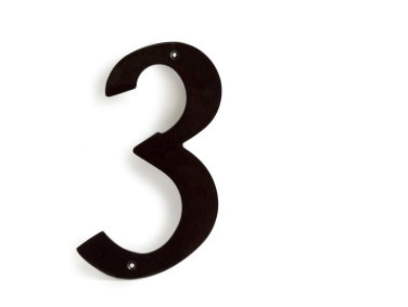 HOUSE NUMBER NO. 3 BLACK 205MM **DISCONTINUED WHEN SOLD OUT**