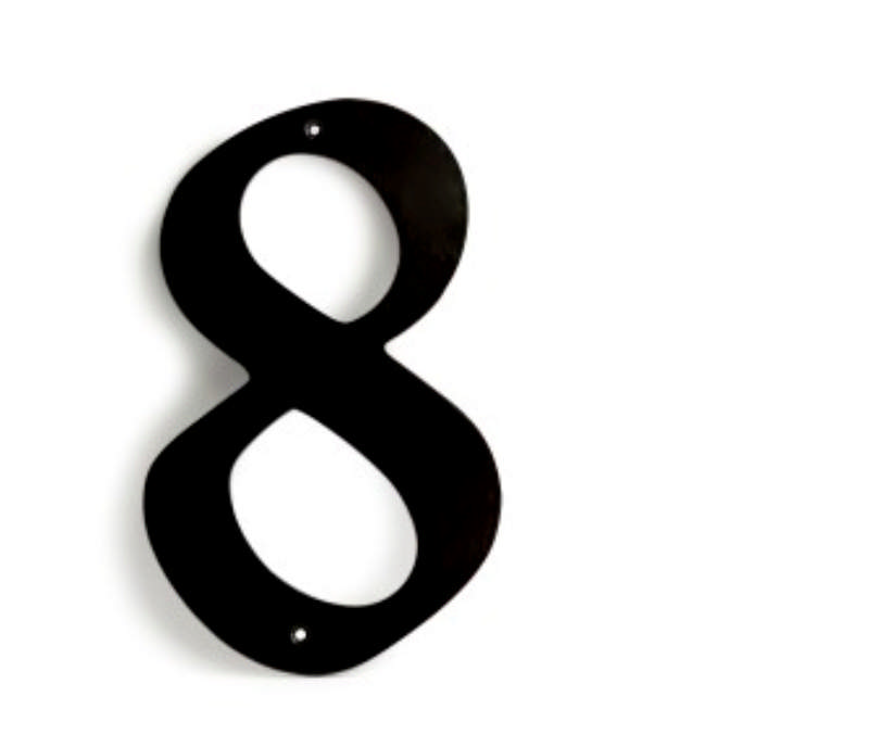 HOUSE NUMBER NO. 8 BLACK 205MM **DISCONTINUED WHEN SOLD OUT**