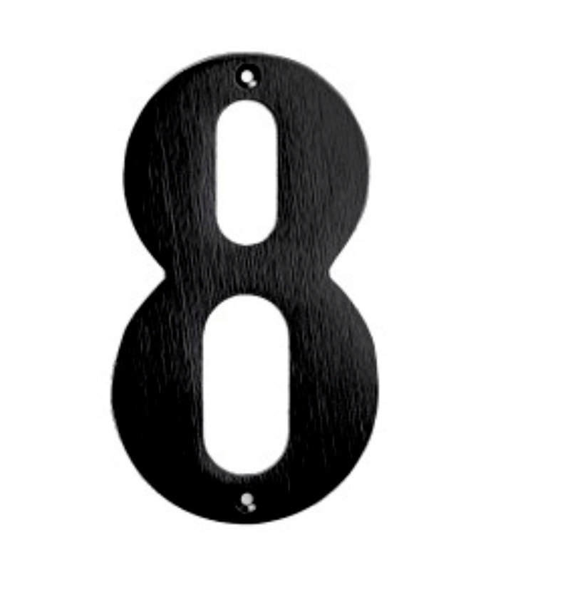 HOUSE NUMBER 140MM NO. 8 BLACK **DISCONTINUED WHEN SOLD OUT**