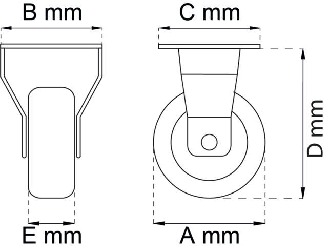 FURNITURE WHEEL FIXED 50MM LP
