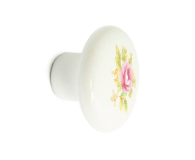 FURNITURE KNOB ANDREAS PORCELAIN WHITE 