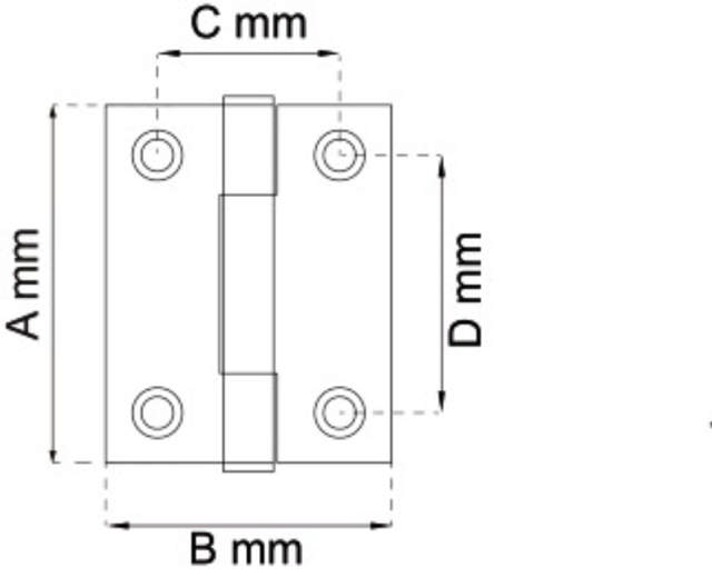 EDGE HINGE 50X40X17MM RF STEEL