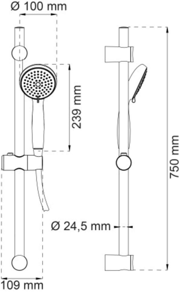 SHOWER RAIL SET ORCHID 3-SPRAY KRO