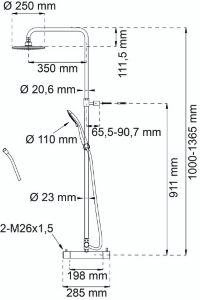 CEILING SHOWER SET MAGNOLIA CC 150 CHROME