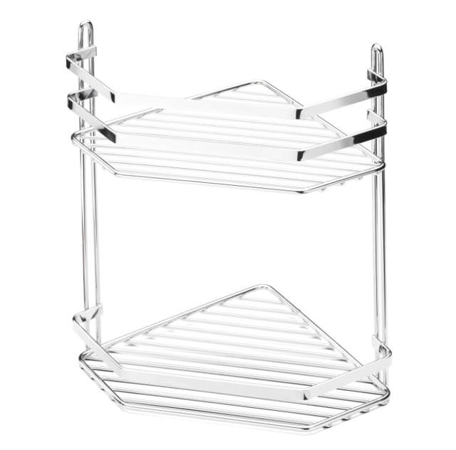 CORNER SHELF LANTANA 2 SHELVES CHROME