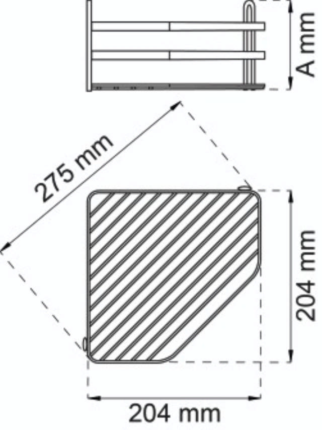 CORNER SHELF LANTANA 1 SHELF BLACK 