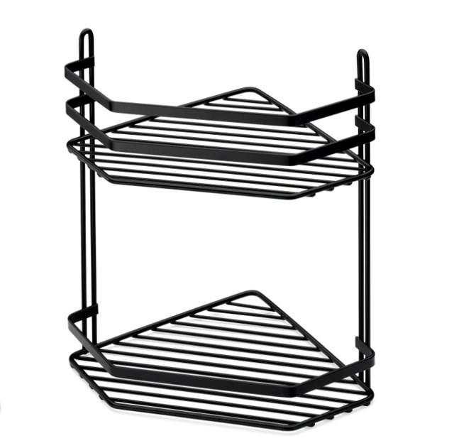 CORNER SHELF LANTANA 2 SHELVES BLACK