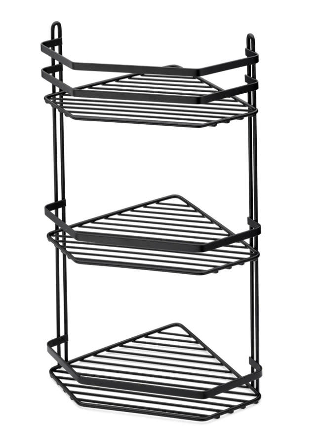 CORNER SHELF LANTANA 3 SHELVES BLACK