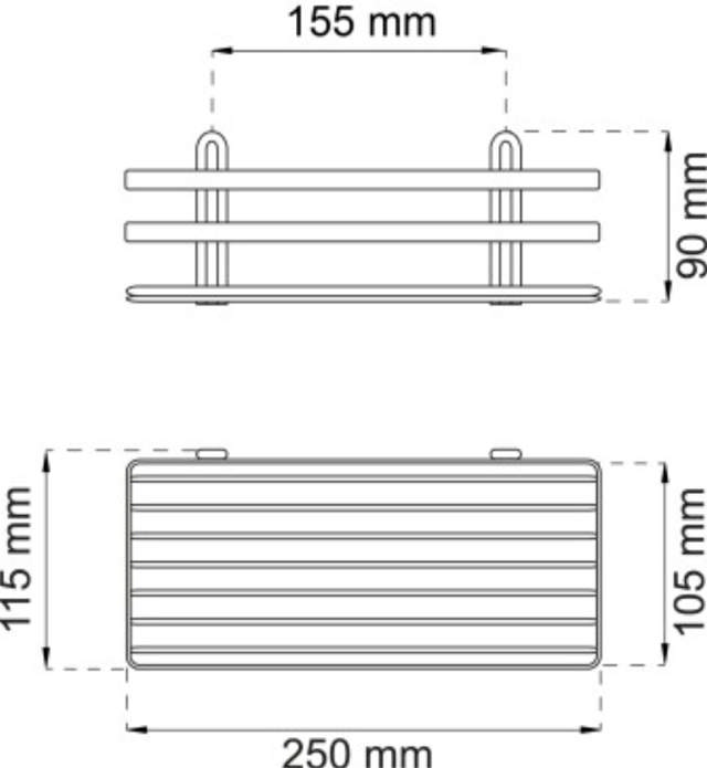 SHOWER SHELF LUNARIA 1 SHELF CHROME 