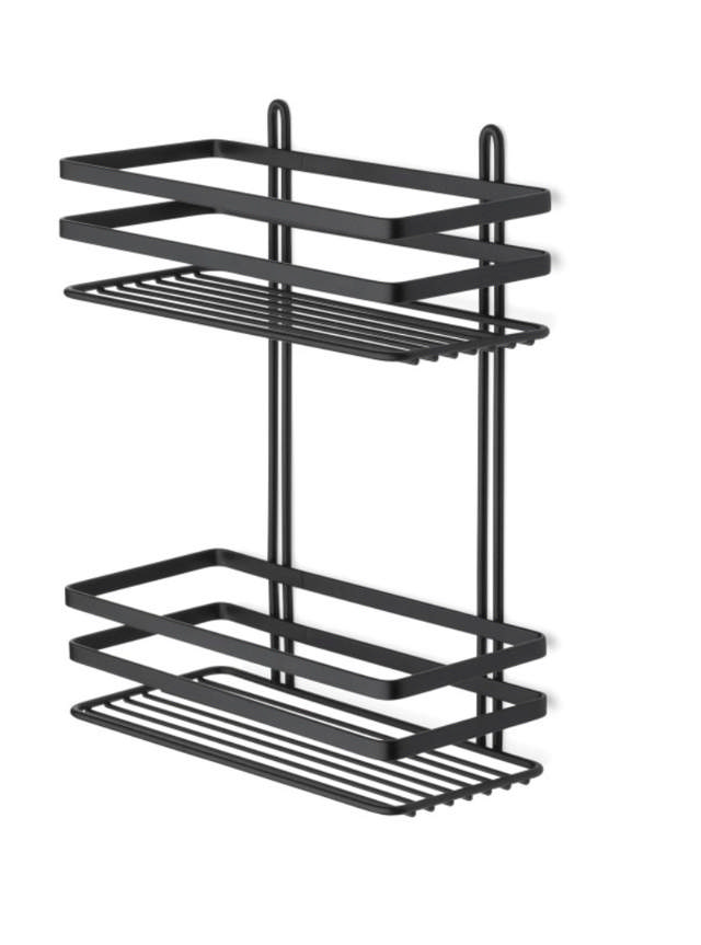 SHOWER SHELF LUNARIA 2 SHELVES BLACK