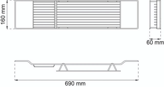 BATHTUB SHELF LOBELIA BLACK 