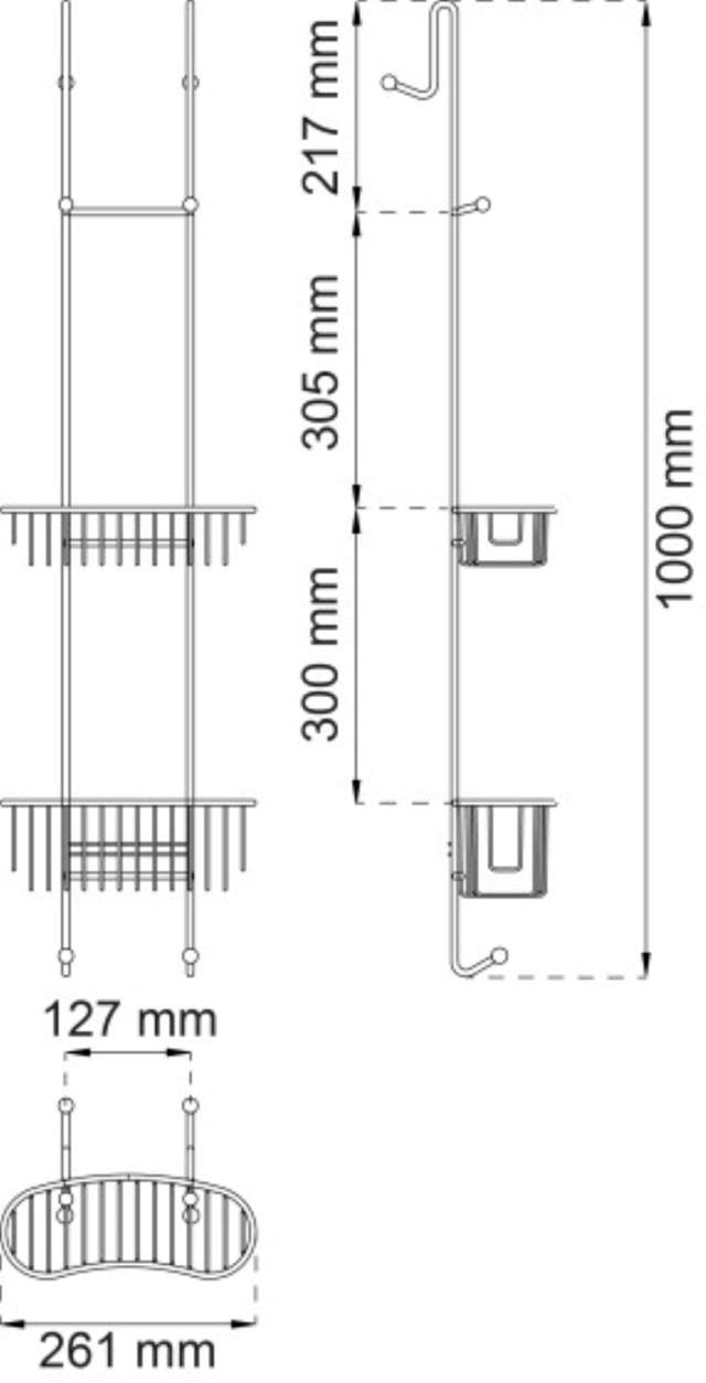 SHOWER SHELF ANEMONE CURVED CHROME 