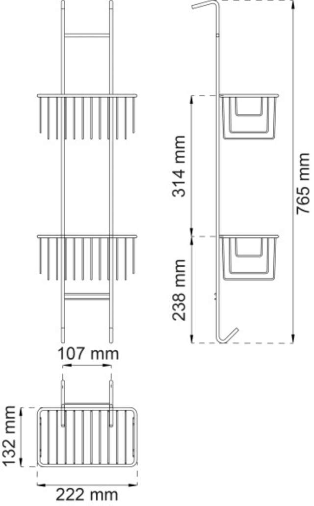 SHOWER SHELF ANEMONE MINI CHROME 