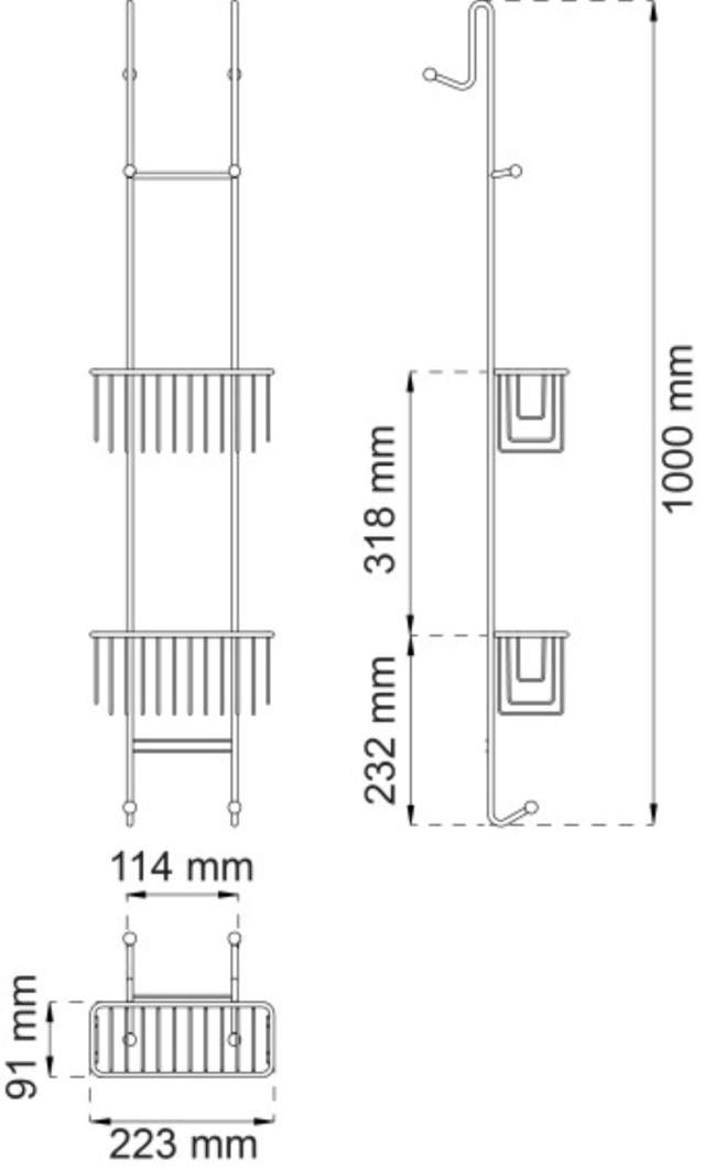 SHOWER SHELF ANEMONE MAXI CHROME 