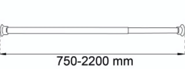 CURTAIN ROD 75-220 CM WHITE 