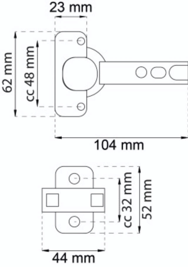 CABINET HINGE 110° 2 PCS ELEGANT. 