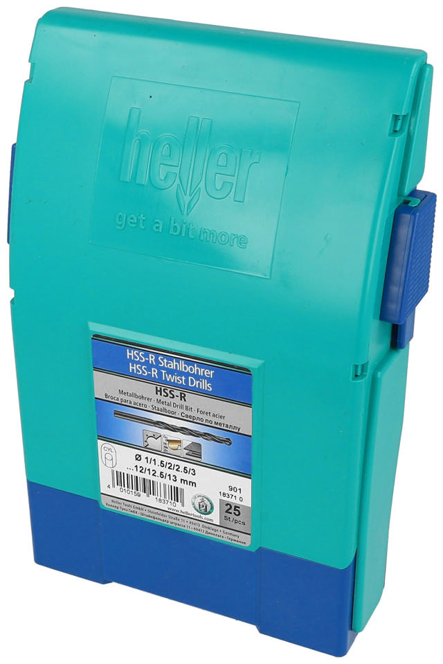 Heller drill set 1-13mm HSS G2 metal box pk of 25 pcs