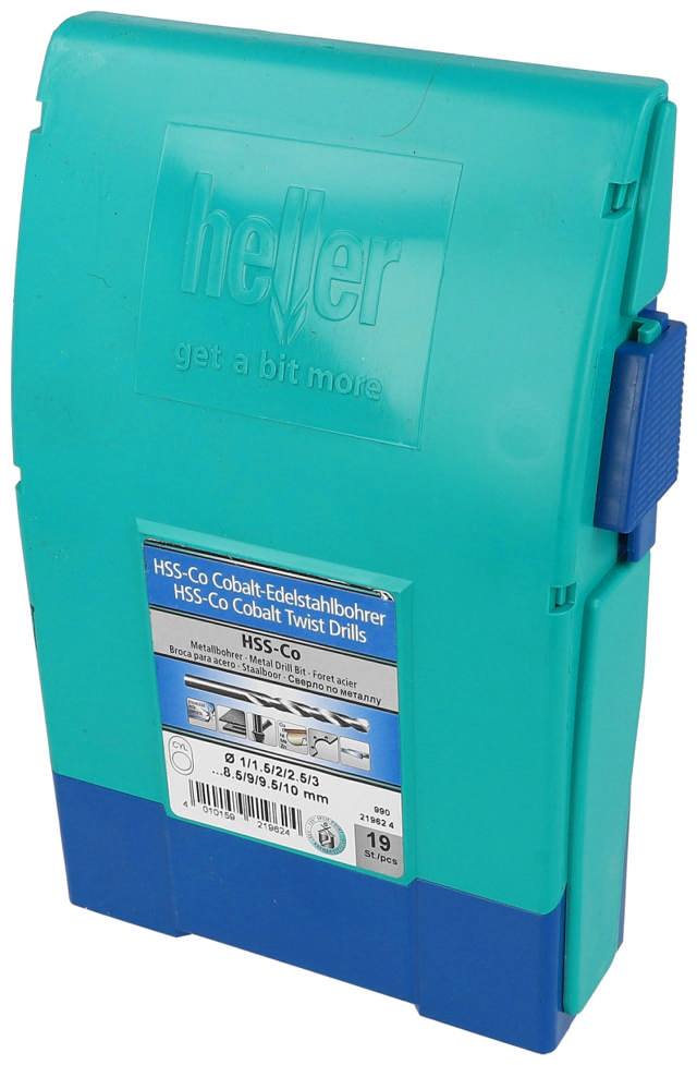 Heller metal drill cobalt hss set Ø1-10mm, 19 parts