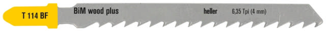 Heller jigsaw blade 75mm t/wood 5-50mm, pk a 5. T144DF