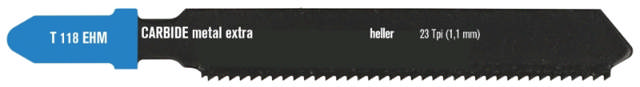 Heller jigsaw blade 50mm t/rs steel 2-5mm, pk a 3. T118EHM