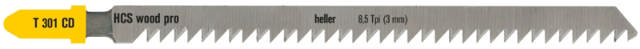 Heller jigsaw blade 105mm t/wood 8-65mm, pk a 5. T301CD