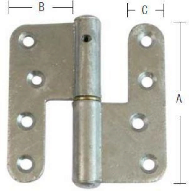 HEAVY DUTY DOOR HINGE 123X45MM Hot-dip galvanized Left