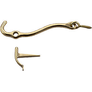Storm hook 300 m. French eyelet Brass Polished