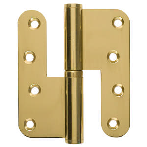 Hamb. Hinge Right. Round Brass Polished with lacquer 110x49 mm 3228