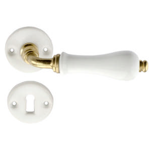 Door Handle 3027 Porcelain Brass Polished
