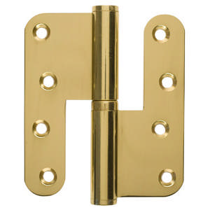 Hamb. Hinge Left. Round Brass Polished with lacquer 110x49 mm 3228