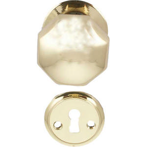 Ball Door Handle 459 8-pointed Brass Polished Without Lacquer 53mm