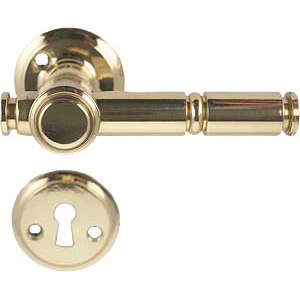 Door handle 1190 (1680+1681) Skovshoved Brass Polished with lacquer 16mm