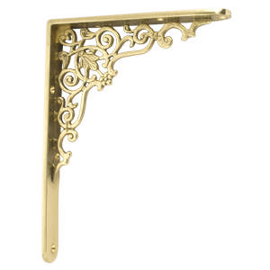 Shelf bracket 4001 Brass Polished with lacquer 150 x 200mm