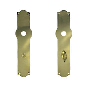 Long plate set L41 without rosette G WC Boda cc72 Brass Polished Without lacquer Ø15 215x41x3