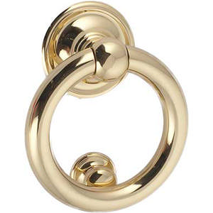 Door knocker 701 Ring Brass Polished with lacquer Ø100mm
