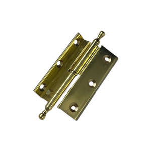 Cabinet Hinge H Curved w/fig Brass Polished with lacquer 60XØ6 mm