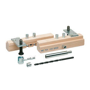 Drilling jig D9 for hinge w/drill & bits Surface flange Ø9mm