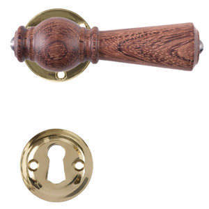 Door handle Østerbro 670, Older doors, Mahogany, Brass Polished Without varnish