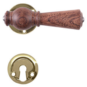Door handle Østerbro 670, New doors, Mahogany, Brass Polished Without varnish