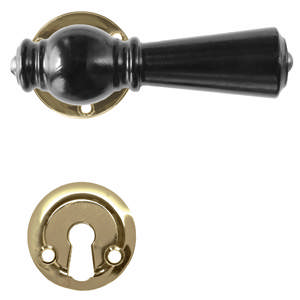 Door handle Østerbro 670, New doors, Black, Brass Polished Without varnish