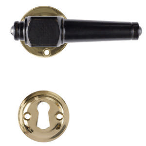 Door handle Svanemølle 671 w/wood screws (1770T) Black Brass Polished Without varnish