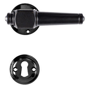 Door handle Svanemølle 671 w/wood screws (1770T) Black Black Lacquer